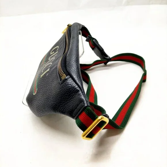 Gucci Waist Pouch Black Leather 450-080725